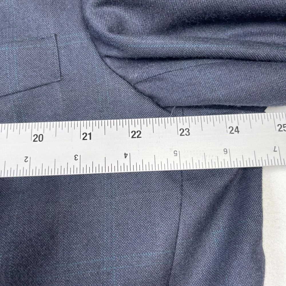 Perry Ellis Men's 45LG Navy 100% Worsted Wool‎ Double-Breasted Big & Tall Blazer